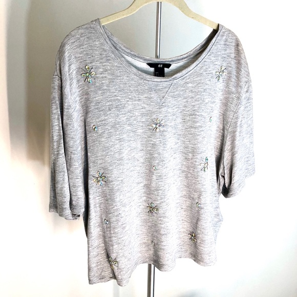 SOLD - H&M Rhinestone Embroidered Tee - Picture 4 of 4